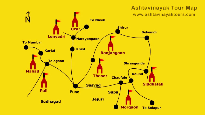 Ashtavinayak Tour Map 